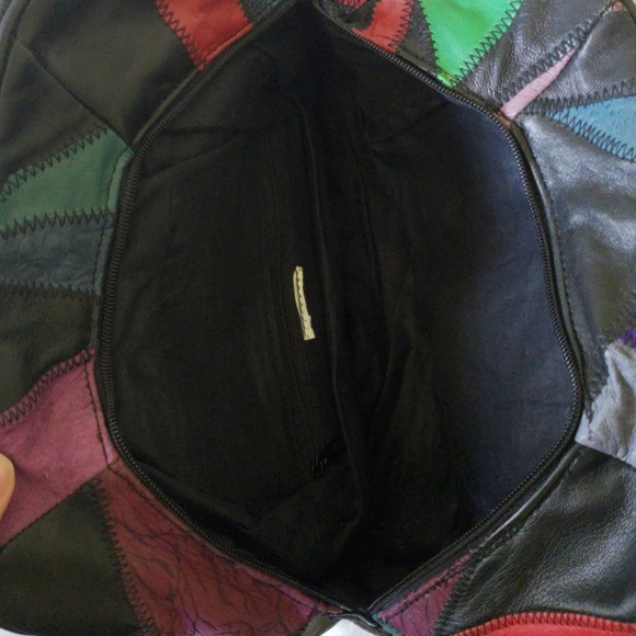 Fun Vintage Leather Patch Clutch - Picture 4 of 6